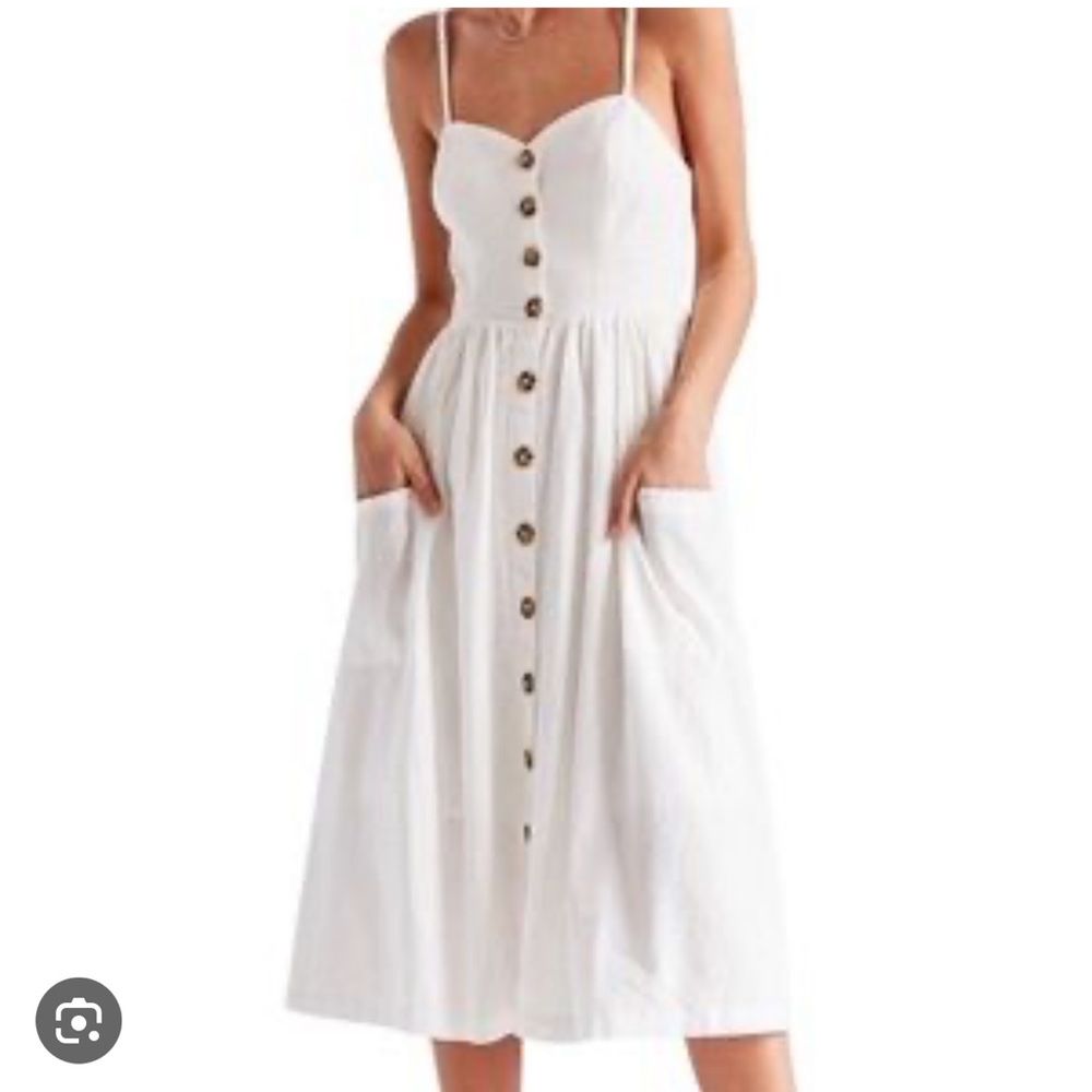 Urban outfitters cream button midi dress